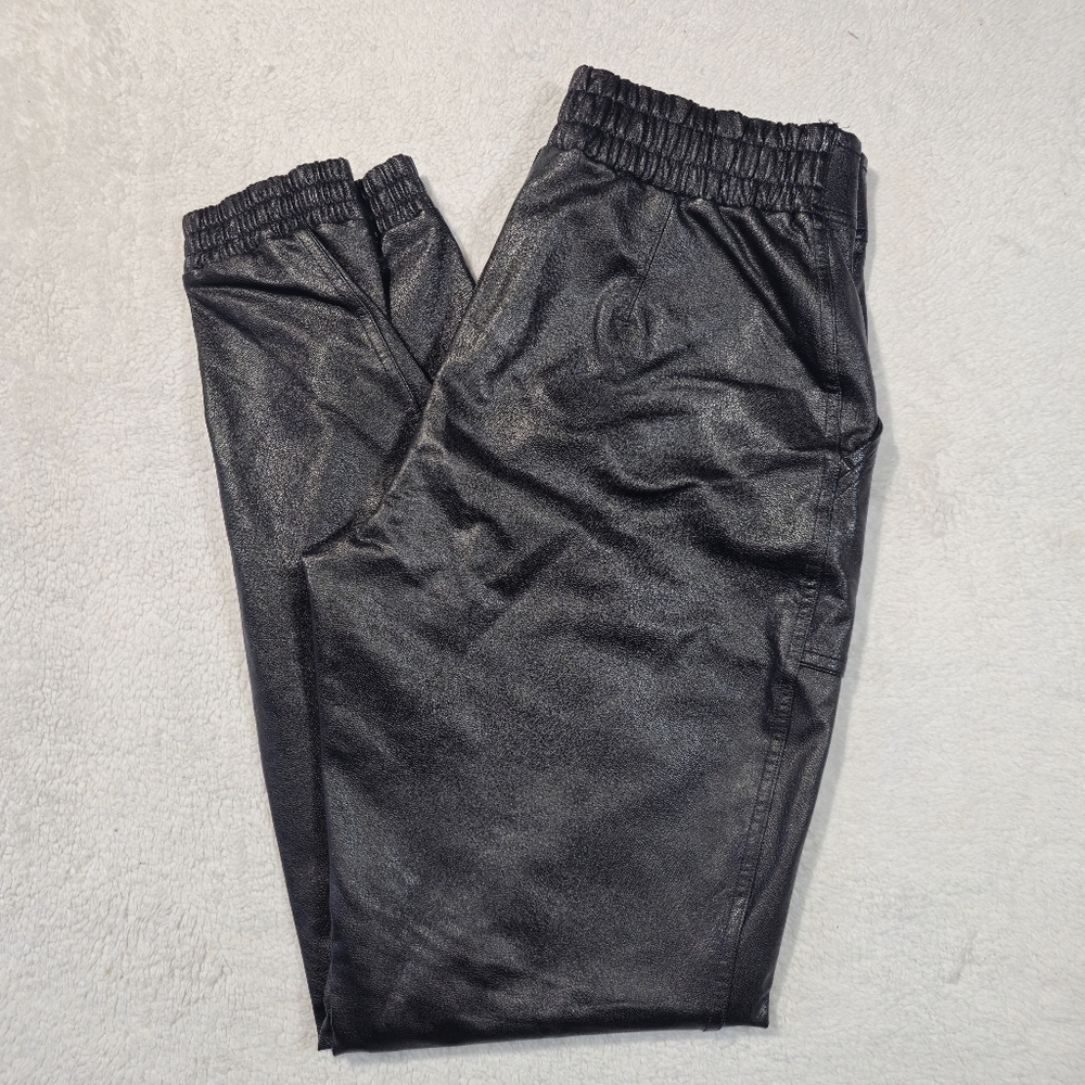 Spanx Faux Leather Brown Jogger Size M - Picture 5 of 11